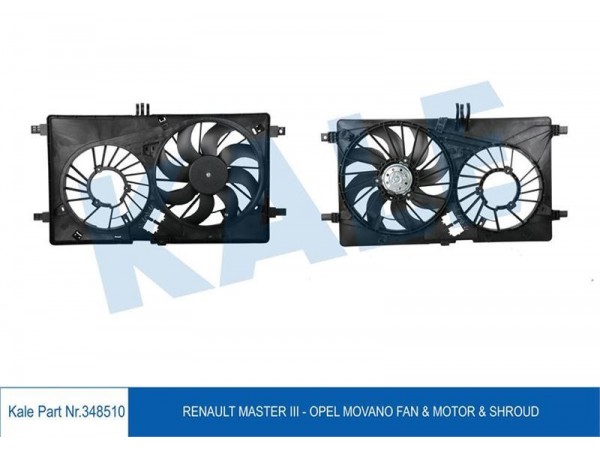 KALE OTO RADYATÖR 348510 FAN MOTORU + DAVLUMBAZ MASTER III BÜYÜK TEK TEKER