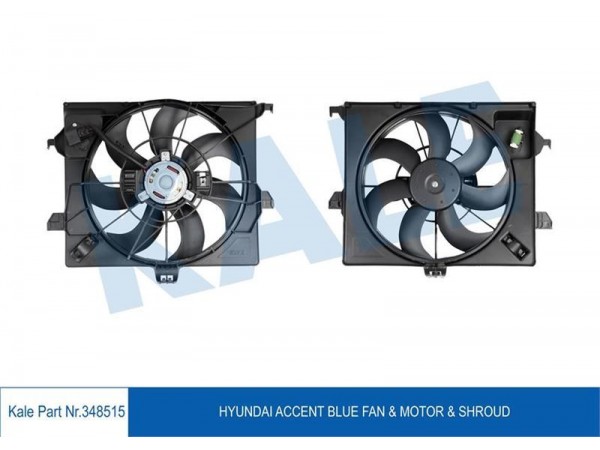 KALE OTO RADYATÖR 348515 FAN MOTORU DAVLUMBAZLI ACCENT BLUE 1.6 CRDI 11-