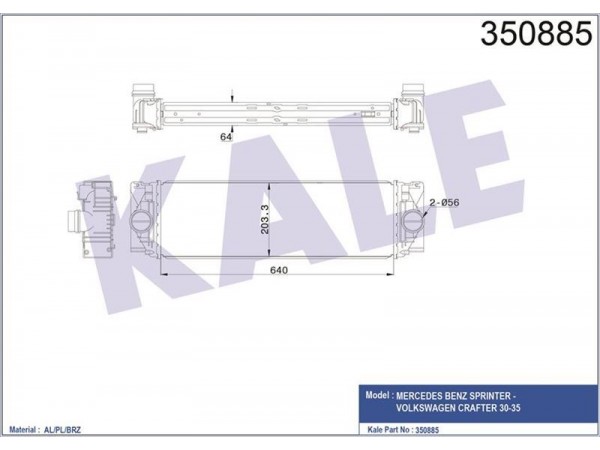 KALE OTO RADYATÖR 350885 INTERCOOLER CRAFTER SPRINTER 30 35