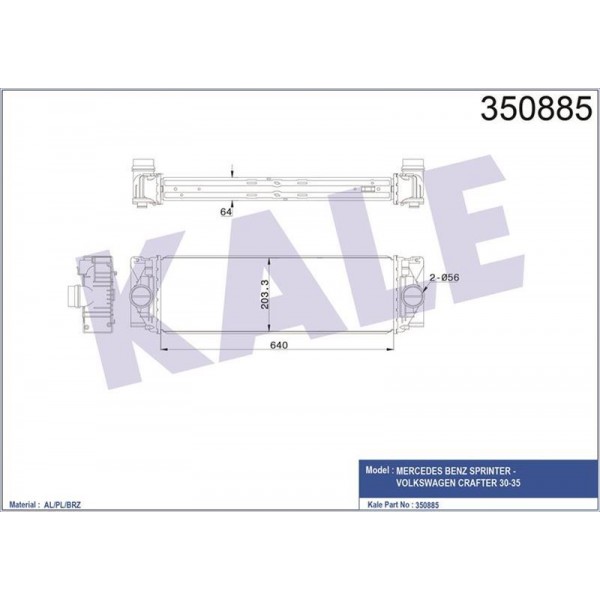 KALE OTO RADYATÖR 350885 INTERCOOLER CRAFTER SPRINTER 30 35