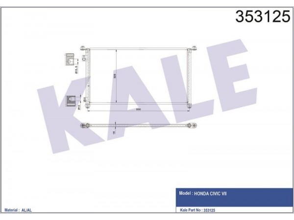 KALE OTO RADYATÖR 353125 KLIMA RADYATÖRÜ CIVIC VII