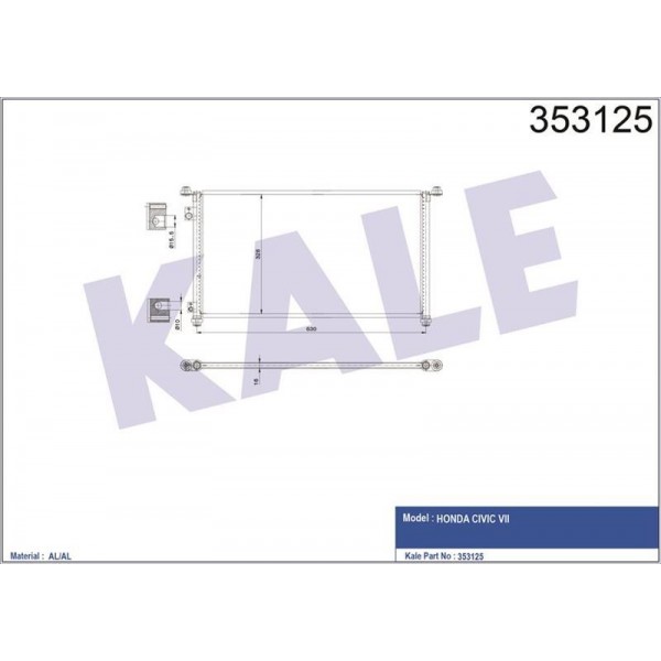 KALE OTO RADYATÖR 353125 KLIMA RADYATÖRÜ CIVIC VII