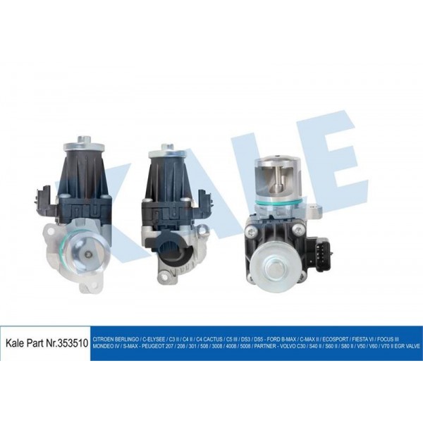 KALE OTO RADYATÖR 353510 EGR VALF PART- 208 3008 5008 BERL C3 C4 C5 DS3 DS5 FIESTA FOCUS MONDEO C30 S40 S60 S80-V50-V60-V70