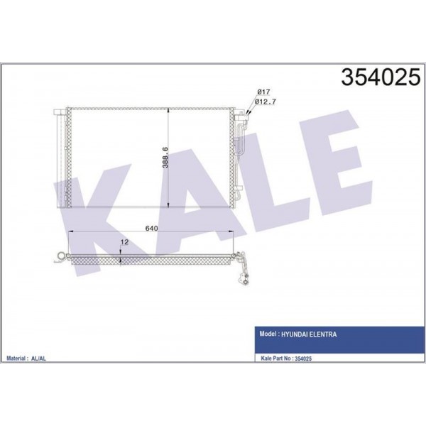 KALE OTO RADYATÖR 354025 KLIMA RADYATÖRÜ HYUNDAI ELENTRA