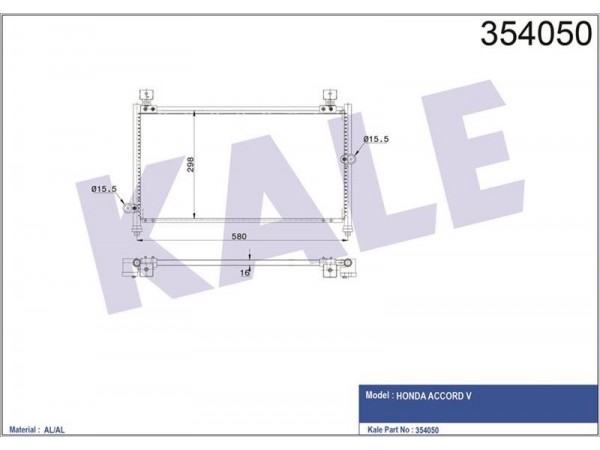 KALE OTO RADYATÖR 354050 KLIMA RADYATÖRÜ ACCORD V