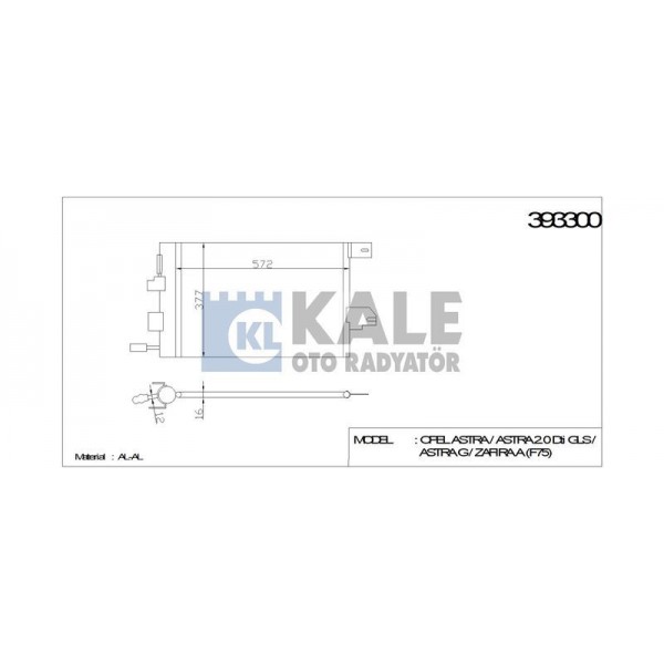 KALE OTO RADYATÖR 393300 KLIMA RADYATÖRÜ ASTRA G 98-