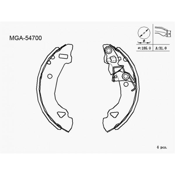 MGA 54700 KAMPANA BALATA UNO 70 PANDA 86-