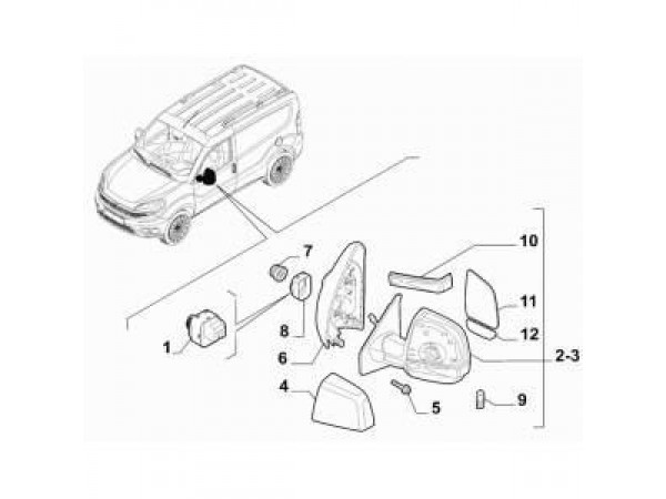 OPEL 735481720 DIS DIKIZ AYNASI SAG DOBLO