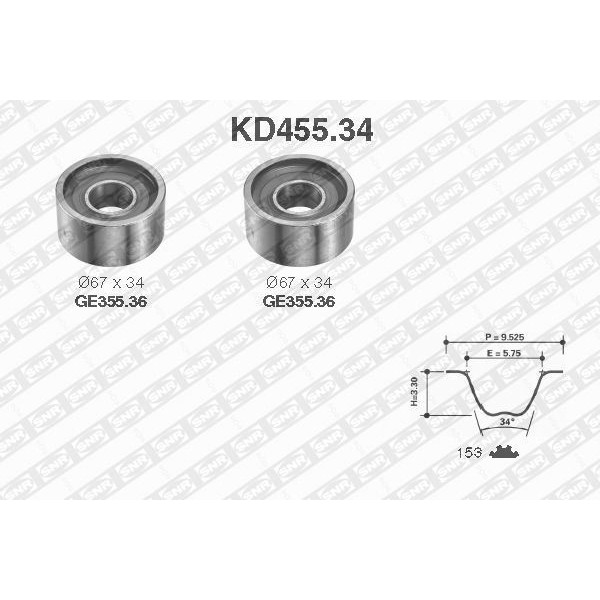 SNR KD45534 TRIGER EKSANTRIK GERGI SETI DUCATO / MASTER / BOXER / JUMPER 2.5 TDI 2.5TD 153x300