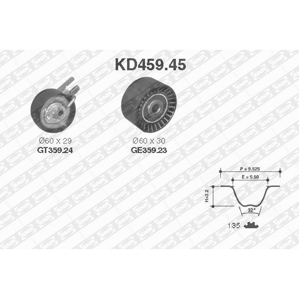SNR KD45945 TRIGER EKSANTRIK GERGI SETI C3 1.4 16V HDI 02-
