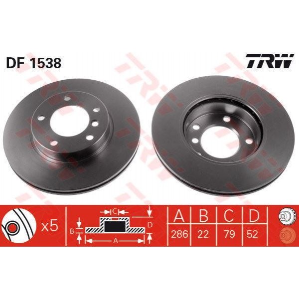 TRW DF1538 FREN DISKI ÖN BMW 3 E36  BMW Z3 BMW Z4  91-