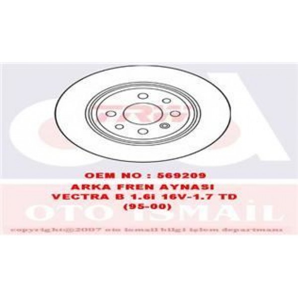TRW DF2772 FREN DISKI ARKA VECTRA B 95-
