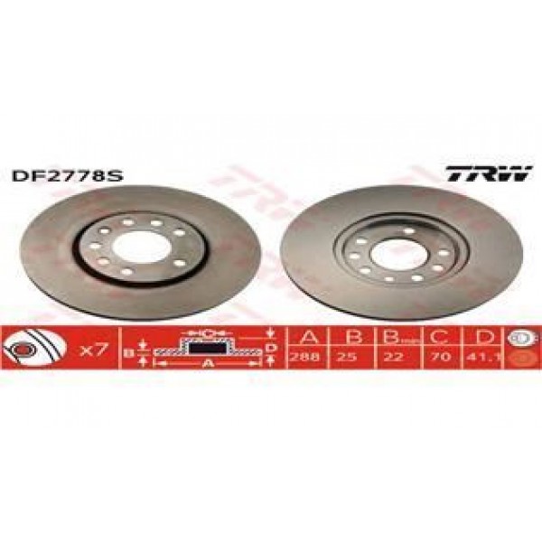TRW DF2778S FREN DISKI ÖN VECTRA B 95-