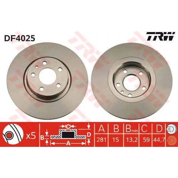 TRW DF4025 FREN DISKI ÖN 147 01-