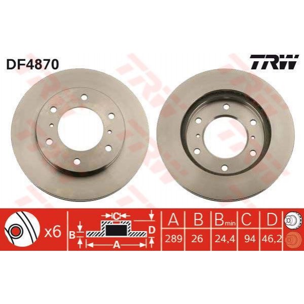 TRW DF4870 FREN DISKI ÖN PAJERO 00-