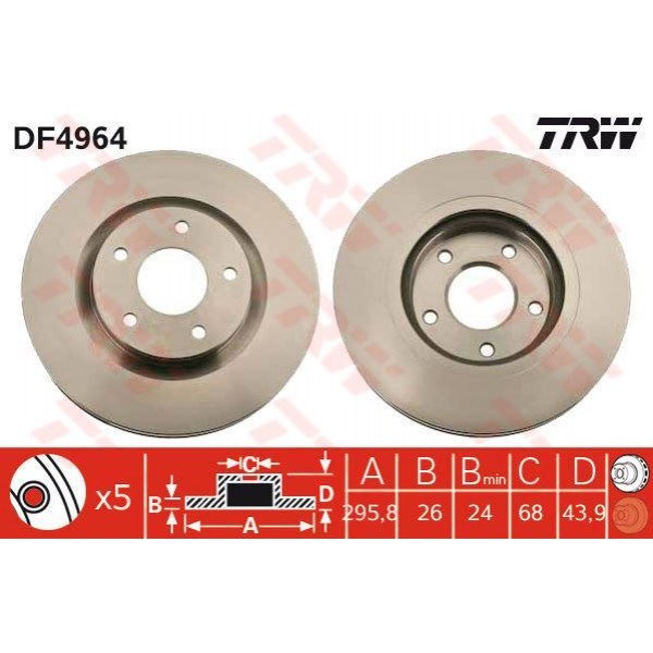 TRW DF4964 FREN DISKI ÖN KOLEOS 08-