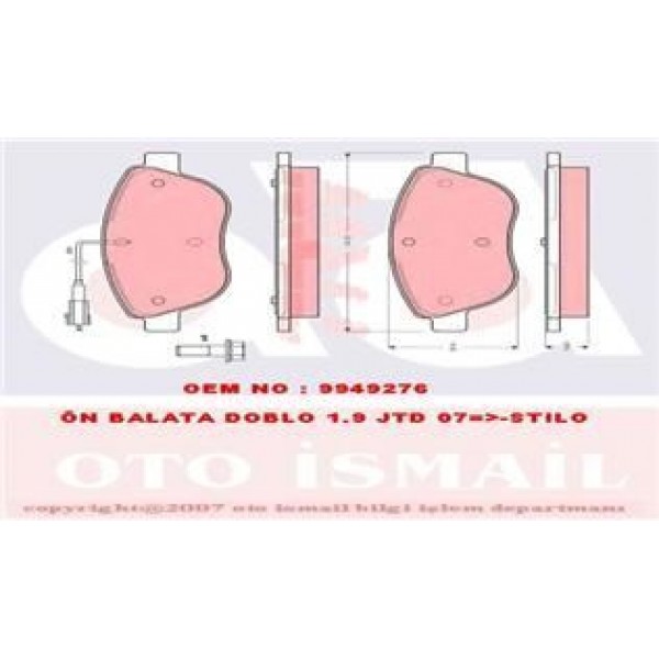 TRW GDB1483 FREN BALATASI ÖN FISLI 500 L LINEA 07-