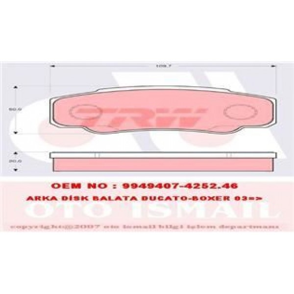 TRW GDB1521 FREN BALATASI ARKA DUCATO 94-
