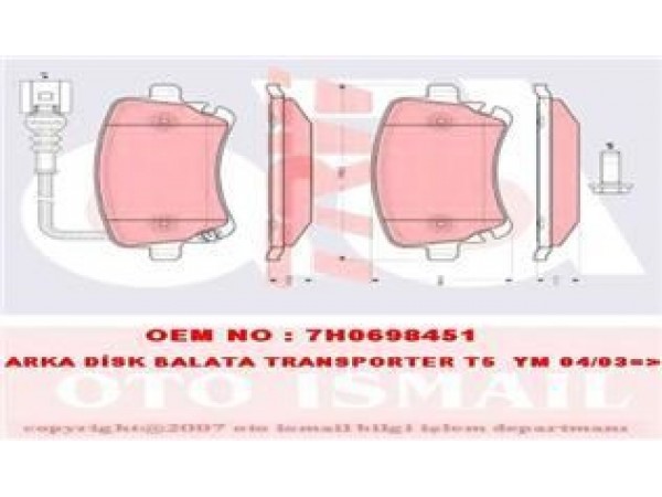 FREN BALATASI ARKA FISLI TRANSPORTER T5 03-; TRANSPORTER T6 15-;