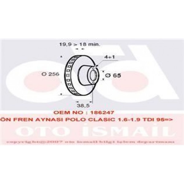 VALEO 186247 FREN DISKI ÖN GOLF III 91-