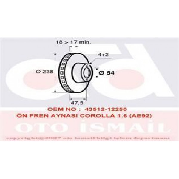 VALEO 186511 FREN DISKI ÖN COROLLA AE92 88-