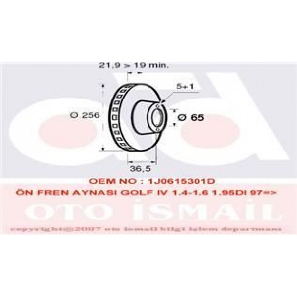 VALEO 186603 FREN DISKI ÖN GOLF IV 97-