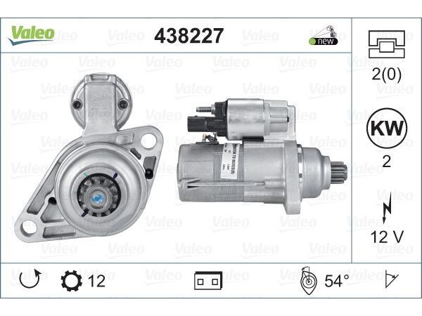 VALEO 438227 MARS MOTORU 12V 12 DIS -SKODA 2.0