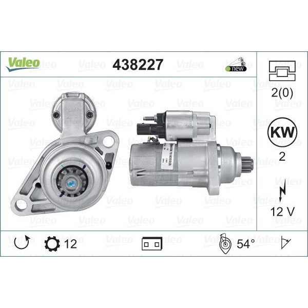 VALEO 438227 MARS MOTORU 12V 12 DIS -SKODA 2.0