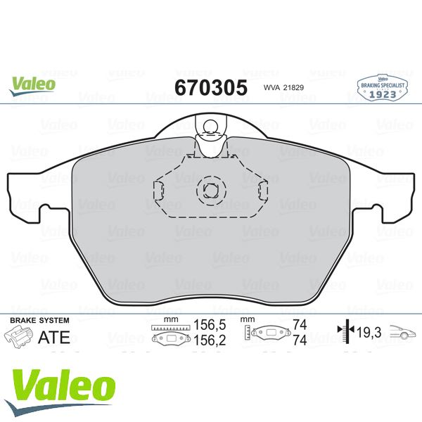 VALEO 670305 ÖN BALATA VECTRA B.2.0ı.2.5ı V6 (96/7.03) SAAB 900 II (93/2.98) 9.3 9.5 (98-03)