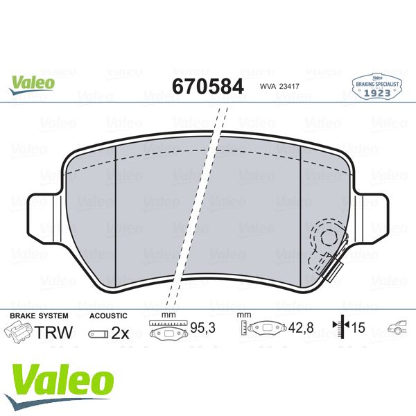 VALEO 670584 ARKA BALATA ASTRA G 98=-