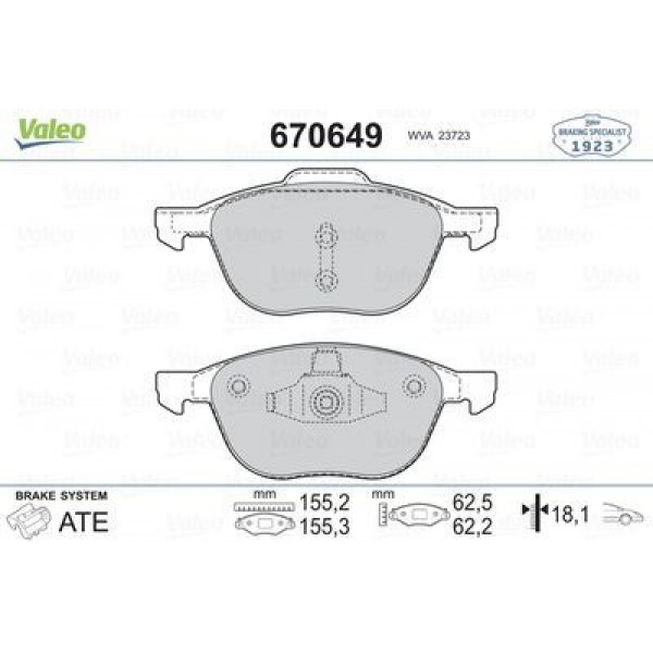 VALEO 670649 ÖN BALATA FOCUS 04=-