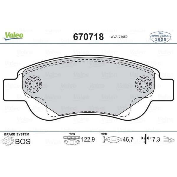 VALEO 670718 ÖN BALATA P107 06/05=-