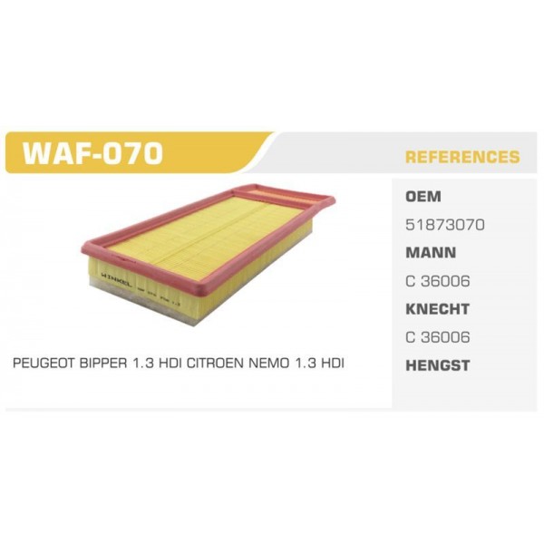 WINKEL WAF-70 HAVA FILTRESI 500 09-