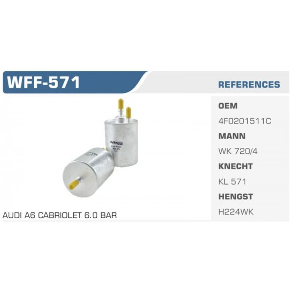 WINKEL WFF-571 MAZOT FİLTRESİ A4 A6 A8 2.0 FSI 3.0 TFSI Koli: 50 Ad.
