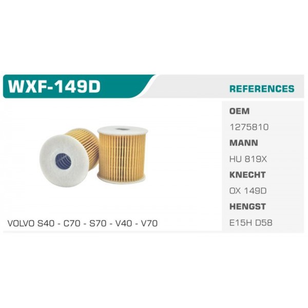 WINKEL WXF-149D YAG FILTRESI S40 S60 S70 S80 V40 V70 C70 ECO