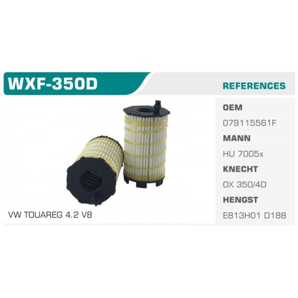 WINKEL WXF-350D YAĞ FİLTRESİ TOUAREG / A4 A5 A6 A8 Q7 Koli: 50 Ad.