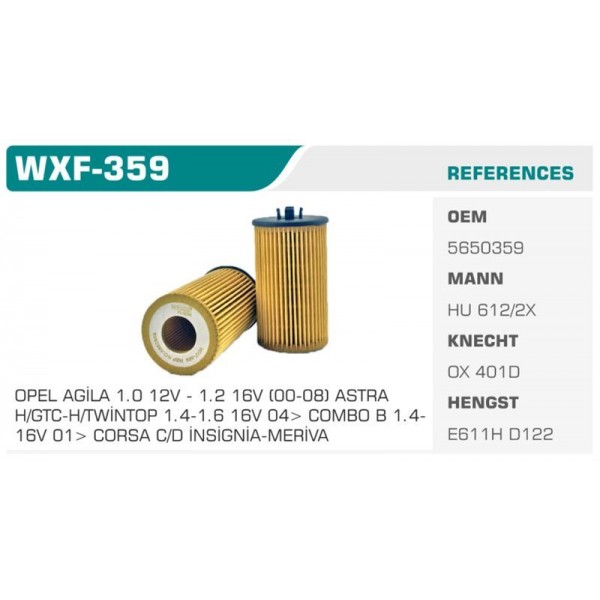 WINKEL WXF-359 YAG FILTRESI ASTRA G H J VECTRA C 06-