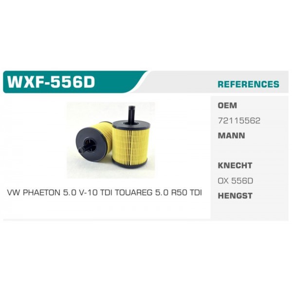 WINKEL WXF-556D YAĞ FİLTRESİ PHAETON TOUAREG 5.0 Koli: 50 Ad.