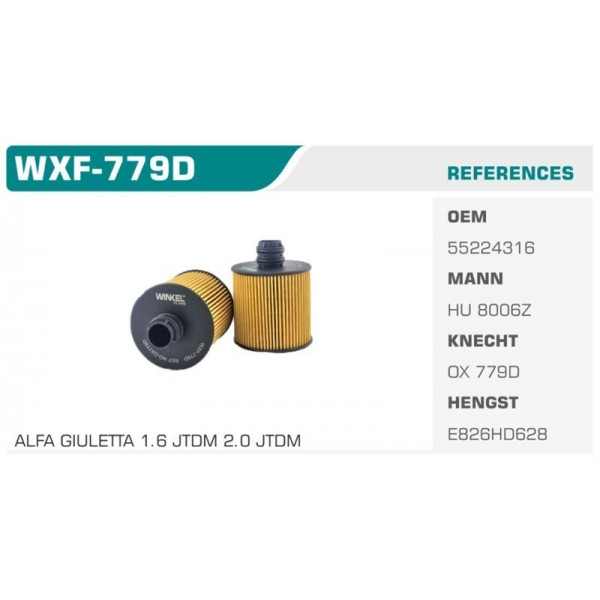 WINKEL WXF-779D YAĞ FİLTRESİ FIAT 500×14-