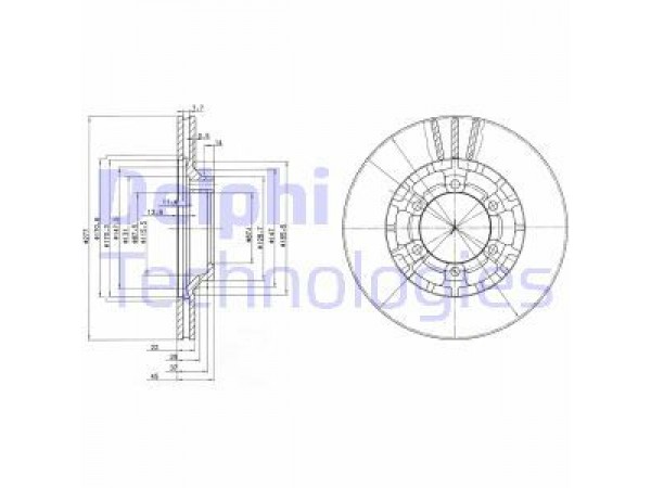 DELPHI BG2561 FREN DİSKİ ÖN L200 1986-1996 L300 MİNİBUS 1987-1997 ( 277×6 )