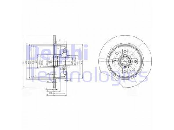 DELPHI BG2571 FREN DISKI TK OPEL ASCONA CALIBRA KADETT VECTRA 86-