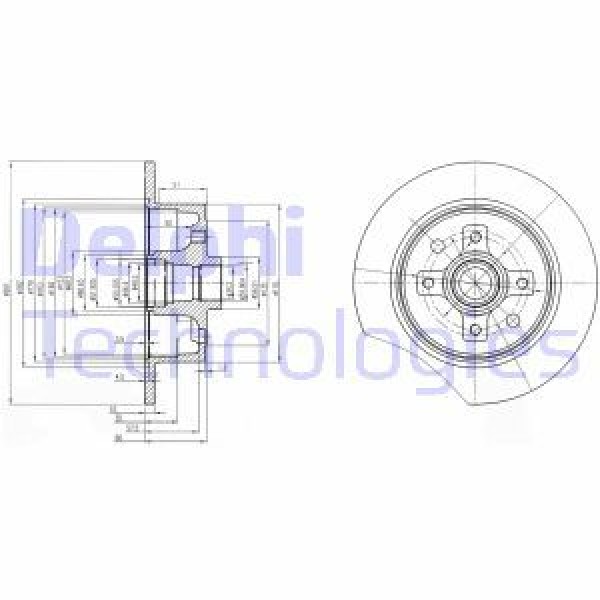 DELPHI BG2571 FREN DISKI TK OPEL ASCONA CALIBRA KADETT VECTRA 86-