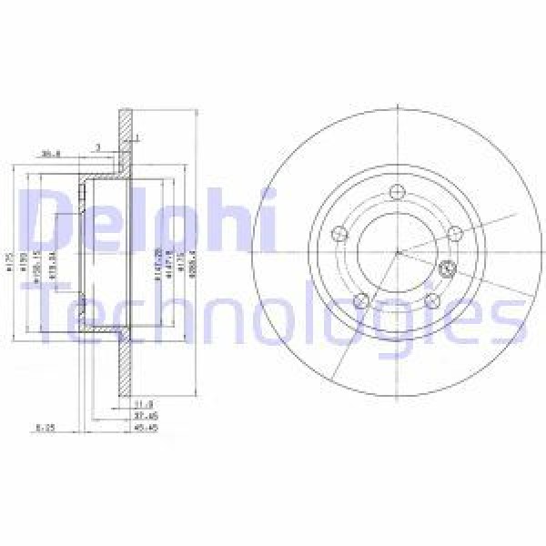 DELPHI BG2622 FREN DISKI TK BMW 316 318 Z3 04/91-