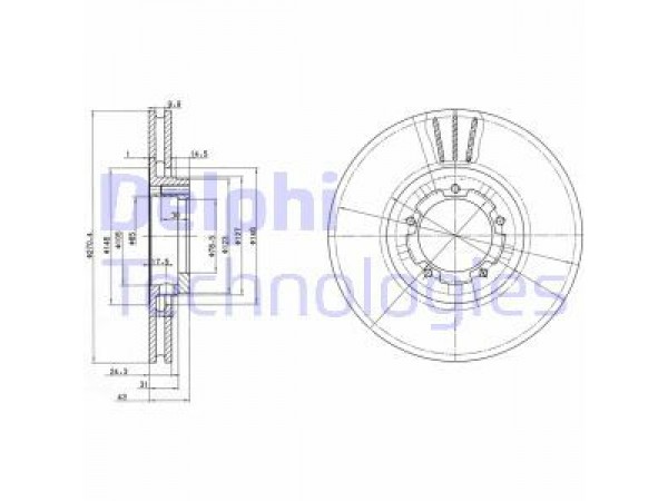 DELPHI BG2663 FREN DISKI ÖN TRANSIT T15 94-