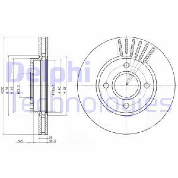 DELPHI BG2699 FREN DISKI ÖN MONDEO I 92-