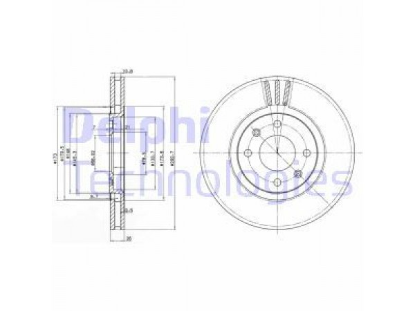 DELPHI BG2872 FREN DISKI ÖN 406 95-