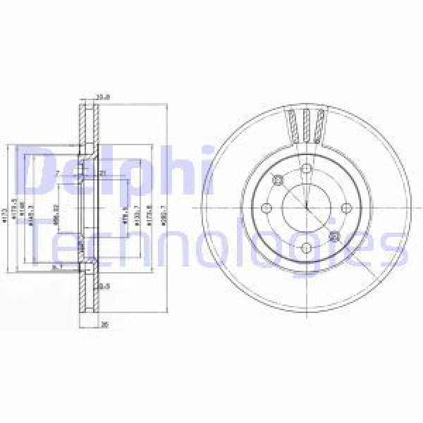 DELPHI BG2872 FREN DISKI ÖN 406 95-