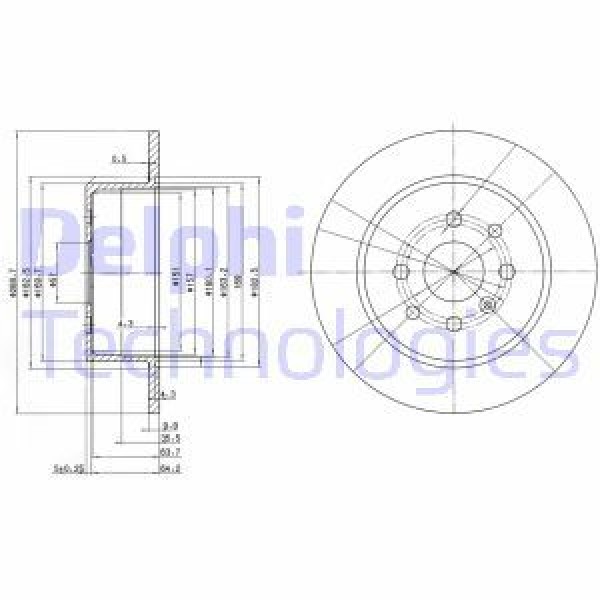 DELPHI BG3141 FREN DISKI ARKA VECTRA B 95-