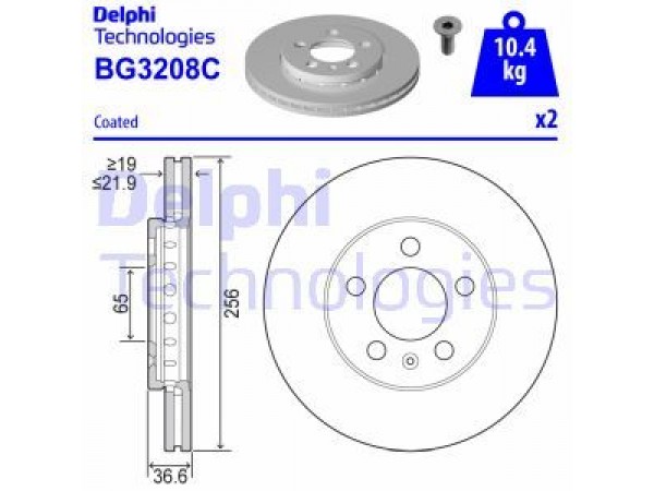 DELPHI BG3208C ÖN FREN AYNASI GOLF IV-POLO 01-