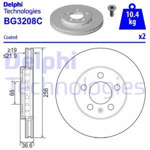 DELPHI BG3208C ÖN FREN AYNASI GOLF IV-POLO 01-